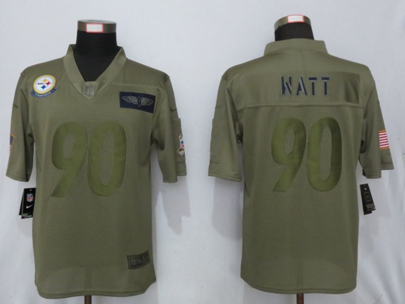 Men Pittsburgh Steelers #90 Watt Nike Camo 2019 Salute to Service Limited NFL Jerseys->minnesota vikings->NFL Jersey